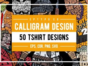 Calligram Tshirt Design 3 CreaYa Agencia